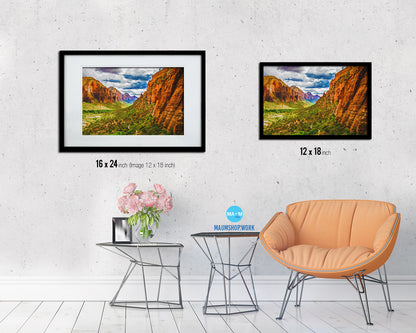 Zion National Park Utah Landscape Painting Print Art Frame Home Wall Decor Gifts
