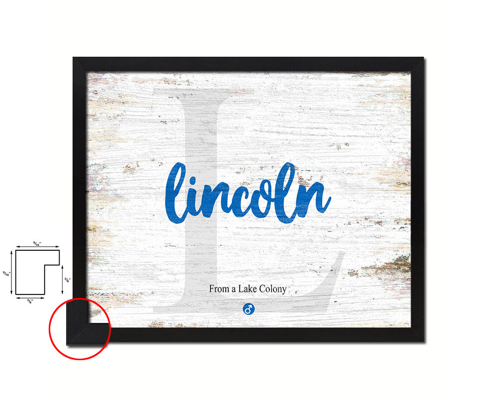 Lincoln Personalized Bible Name Plate Framed Print Art Kids Baby Room Wall Decor Gifts
