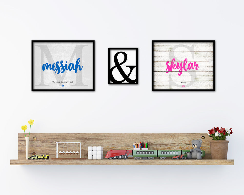 Messiah Personalized Bible Name Plate Framed Print Art Kids Baby Room Wall Decor Gifts