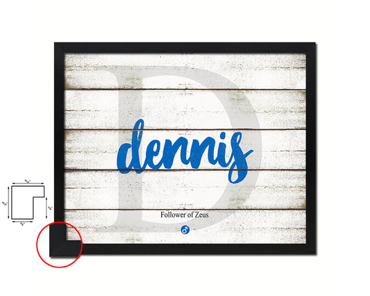 Dennis Personalized Bible Name Plate Framed Print Art Kids Baby Room Wall Decor Gifts