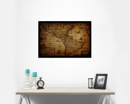 America 1690 Vintage Map Framed Print Art Wall Decor Gifts