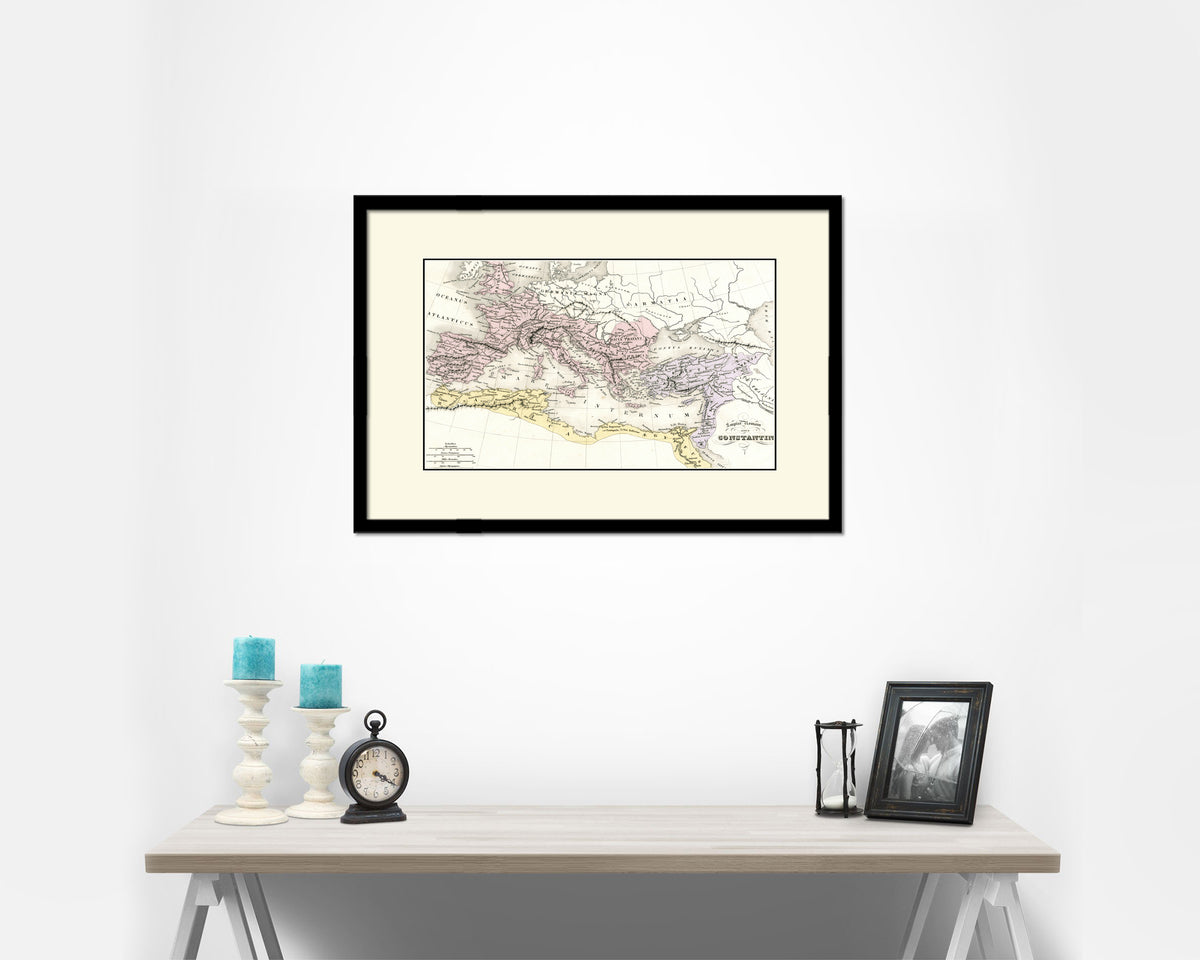 Constantine the Great Empire Europe Old Map Framed Print Art Wall Decor Gifts