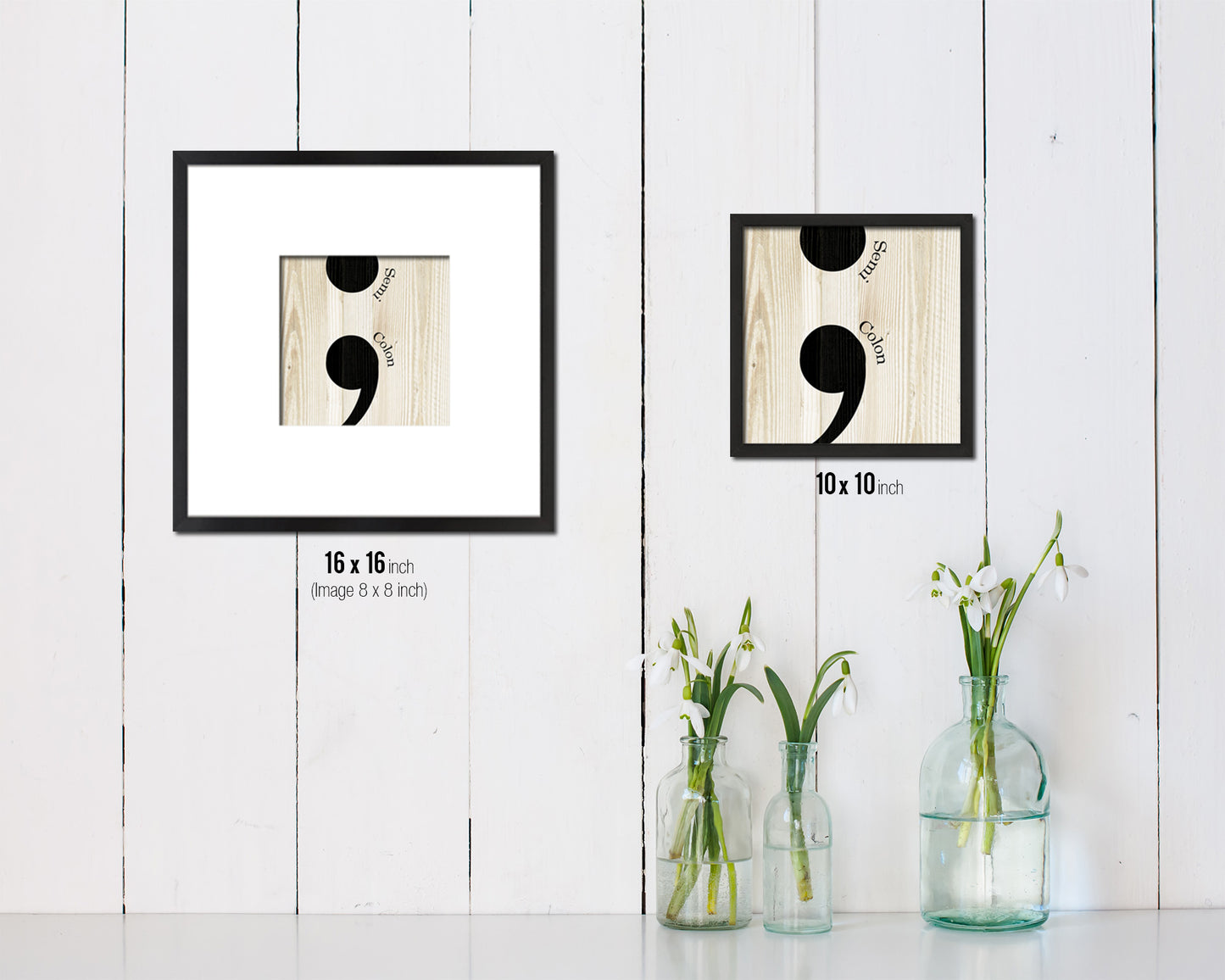Semicolon Punctuation Symbol Framed Print Home Decor Wall Art Teacher Gifts