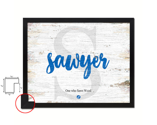 Sawyer Personalized Bible Name Plate Framed Print Art Kids Baby Room Wall Decor Gifts