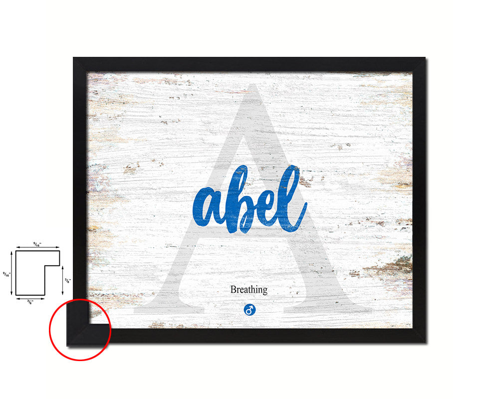 Abel Personalized Bible Name Plate Framed Print Art Kids Baby Room Wall Decor Gifts