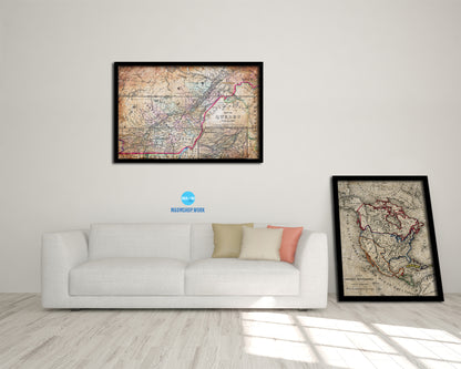Quebec Montreal Antique Map Framed Print Art Wall Decor Gifts
