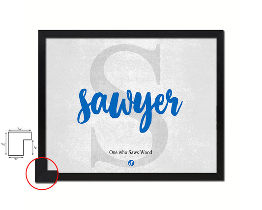 Sawyer Personalized Bible Name Plate Framed Print Art Kids Baby Room Wall Decor Gifts
