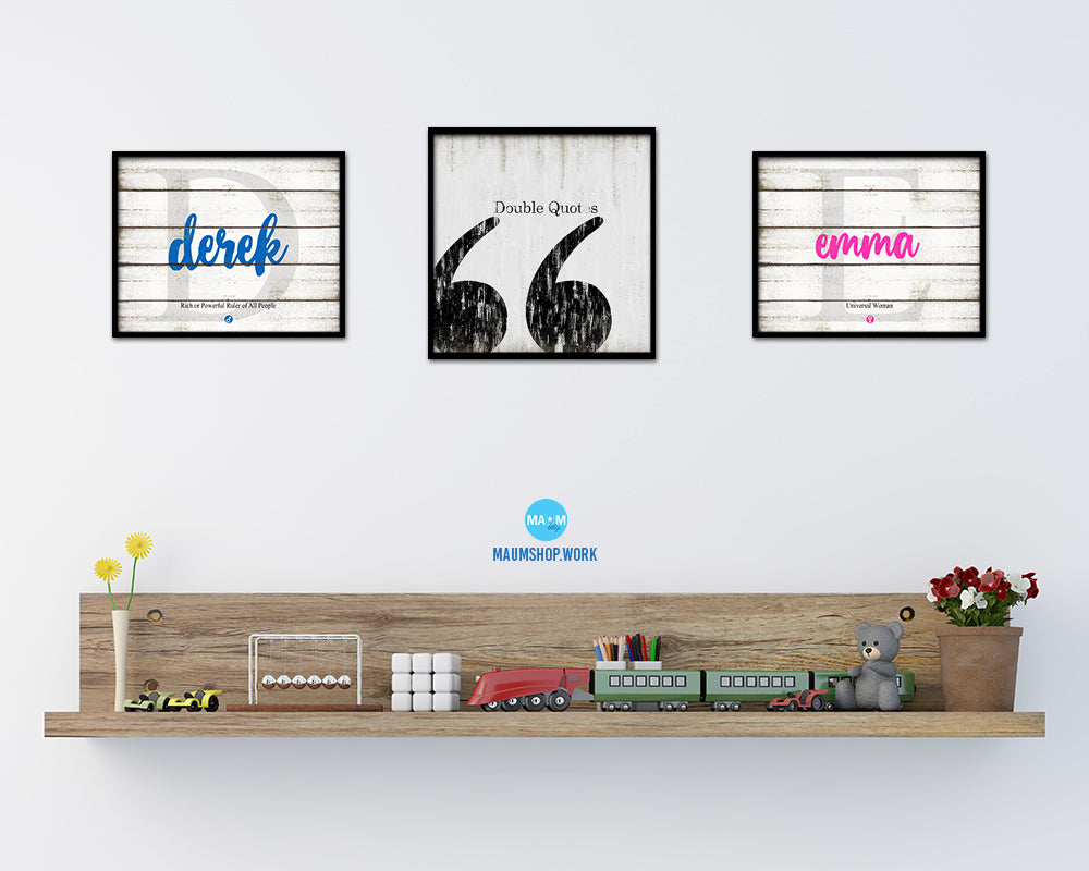Double Quotes Punctuation Symbol Framed Print Home Decor Wall Art Teacher Gifts