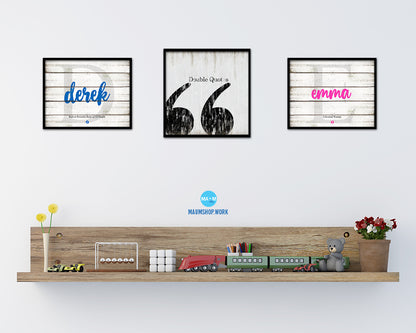 Double Quotes Punctuation Symbol Framed Print Home Decor Wall Art Teacher Gifts