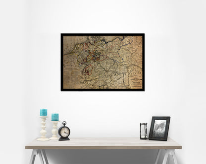 Germany Vintage Map Framed Print Art Wall Decor Gifts