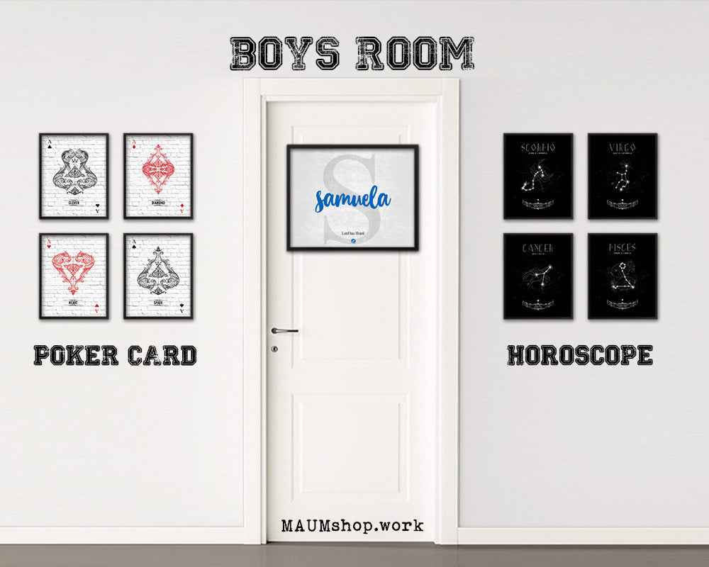 Samuela Personalized Bible Name Plate Framed Print Art Kids Baby Room Wall Decor Gifts