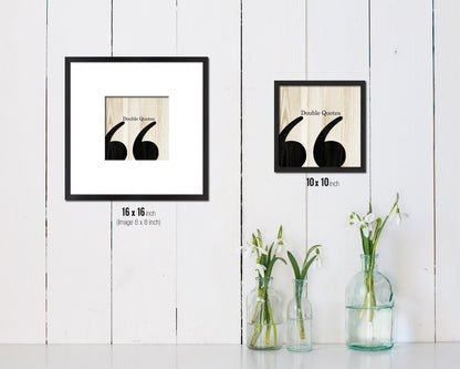 Double Quotes Punctuation Symbol Framed Print Home Decor Wall Art Teacher Gifts