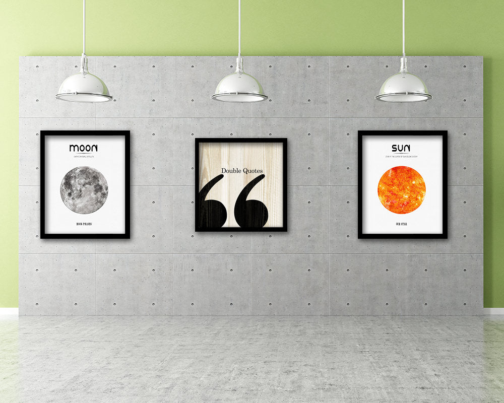 Double Quotes Punctuation Symbol Framed Print Home Decor Wall Art Teacher Gifts