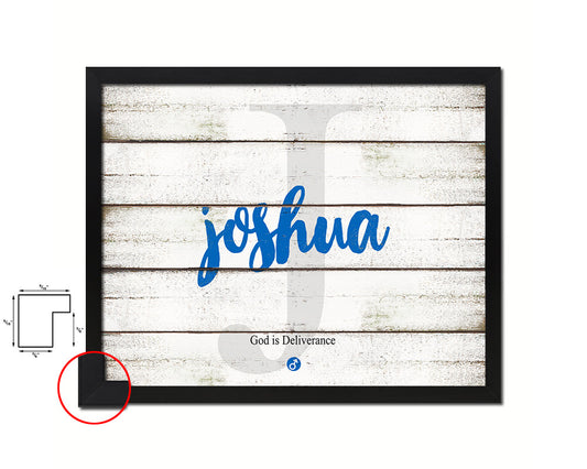 Joshua Personalized Bible Name Plate Framed Print Art Kids Baby Room Wall Decor Gifts
