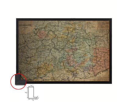 Germany Vintage Map Framed Print Art Wall Decor Gifts
