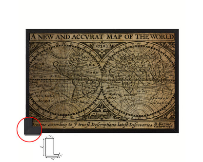 World John Speed 1635 Vintage Map Framed Print Art Wall Decor Gifts