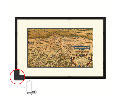 Bavaria Germany Abraham Ortelius Circa Antique Map Framed Print Art Wall Decor Gifts