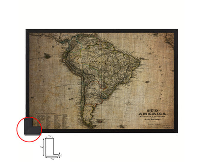 South America Vintage Map Framed Print Art Wall Decor Gifts