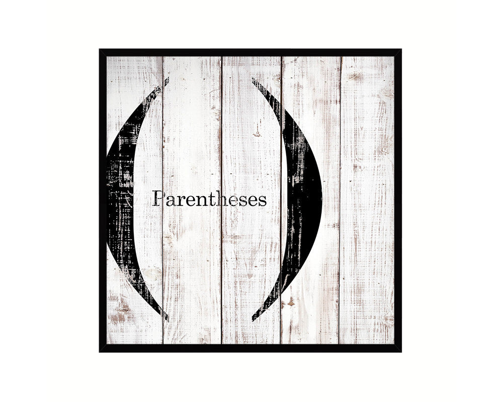 Parentheses Punctuation Symbol Framed Print Home Decor Wall Art Teacher Gifts
