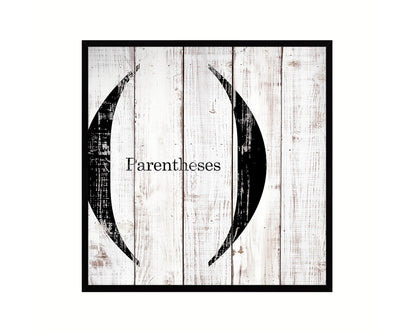 Parentheses Punctuation Symbol Framed Print Home Decor Wall Art Teacher Gifts