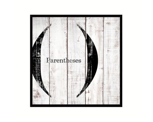 Parentheses Punctuation Symbol Framed Print Home Decor Wall Art Teacher Gifts