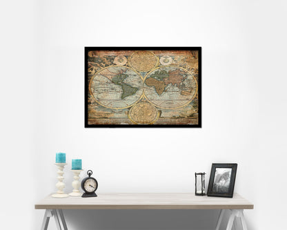 World Ortelius Circa Antique Map Framed Print Art Wall Decor Gifts