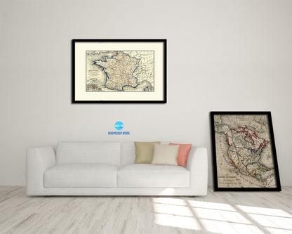 France 1789 Old Map Framed Print Art Wall Decor Gifts