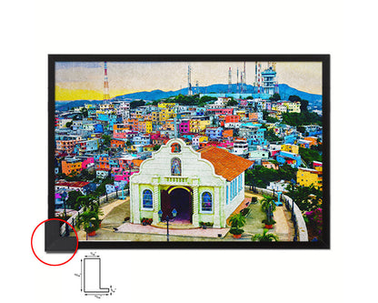 Guayaquil Ecuador Hilltop Church Landscape Painting Print Art Frame Home Wall Decor Gifts