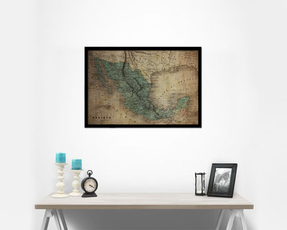 Mexico Vintage Map Framed Print Art Wall Decor Gifts
