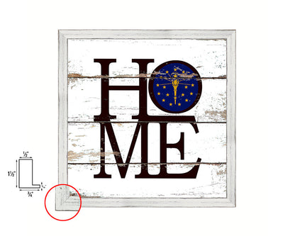 Indiana State Flag Home Sign Framed Print Decor Wall Art Gifts