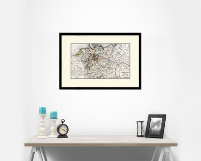 Germany Old Map Framed Print Art Wall Decor Gifts