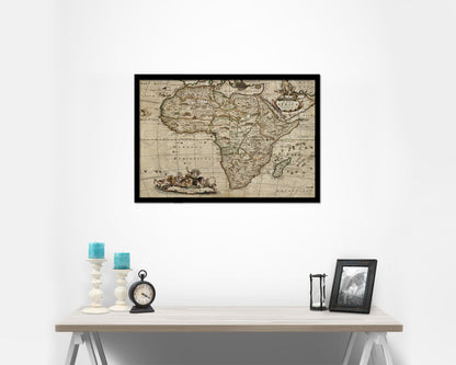 Africa Willem Blaeu Amsterdam 1635 Historical Map Framed Print Art Wall Decor Gifts