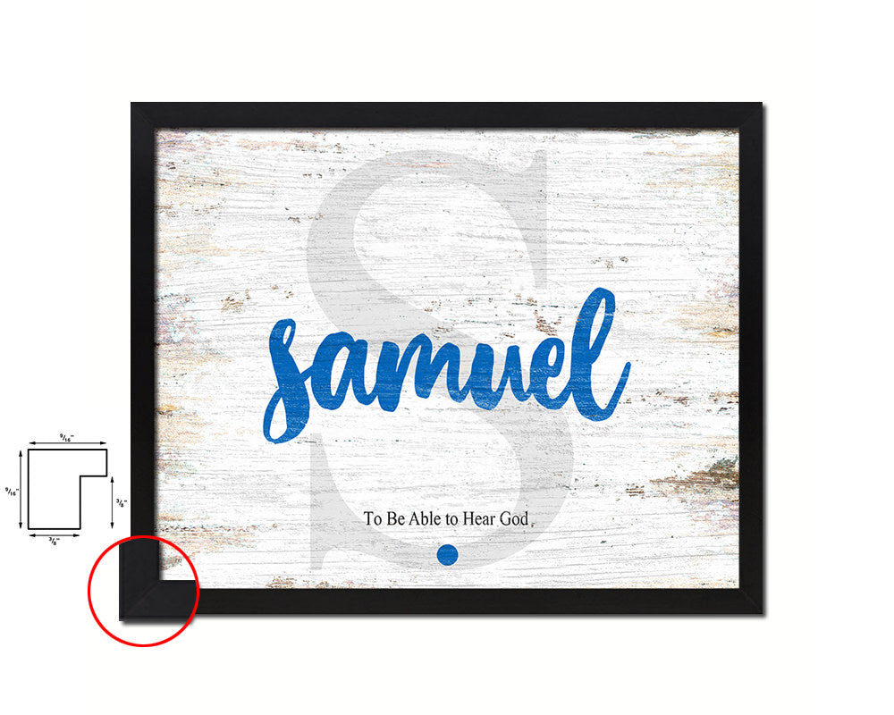 Samuel Personalized Bible Name Plate Framed Print Art Kids Baby Room Wall Decor Gifts