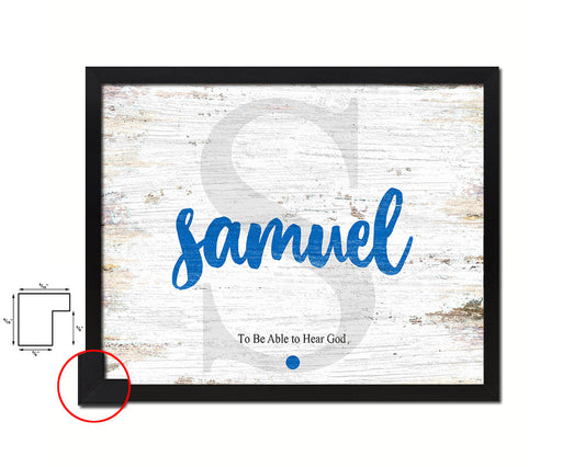 Samuel Personalized Bible Name Plate Framed Print Art Kids Baby Room Wall Decor Gifts