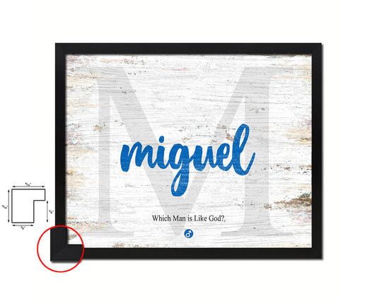 Miguel Personalized Bible Name Plate Framed Print Art Kids Baby Room Wall Decor Gifts