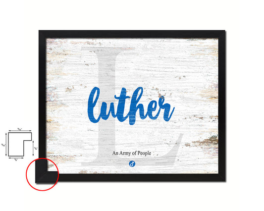 Luther Personalized Bible Name Plate Framed Print Art Kids Baby Room Wall Decor Gifts