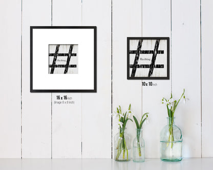 Hashtag Punctuation Symbol Framed Print Home Decor Wall Art Teacher Gifts