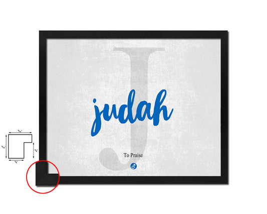 Judah Personalized Bible Name Plate Framed Print Art Kids Baby Room Wall Decor Gifts