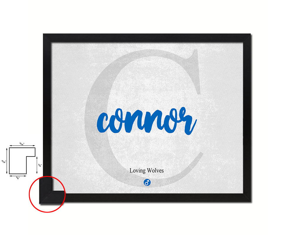 Connor Personalized Bible Name Plate Framed Print Art Kids Baby Room Wall Decor Gifts