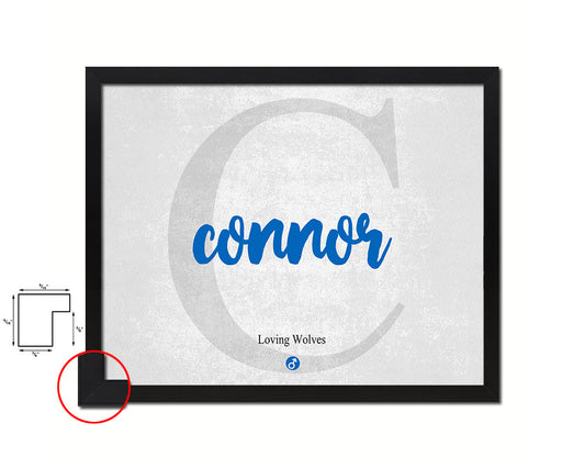 Connor Personalized Bible Name Plate Framed Print Art Kids Baby Room Wall Decor Gifts