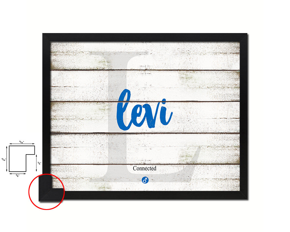 Levi Personalized Bible Name Plate Framed Print Art Kids Baby Room Wall Decor Gifts