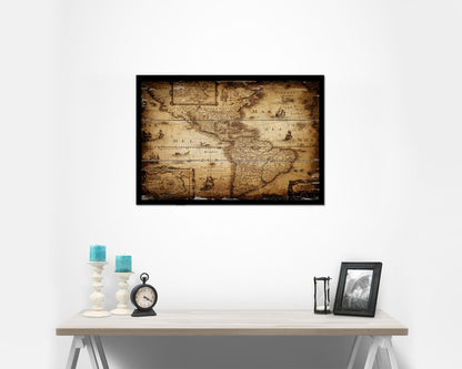 America 1690 Antique Map Framed Print Art Wall Decor Gifts