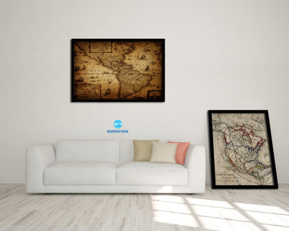 America 1690 Historical Map Framed Print Art Wall Decor Gifts