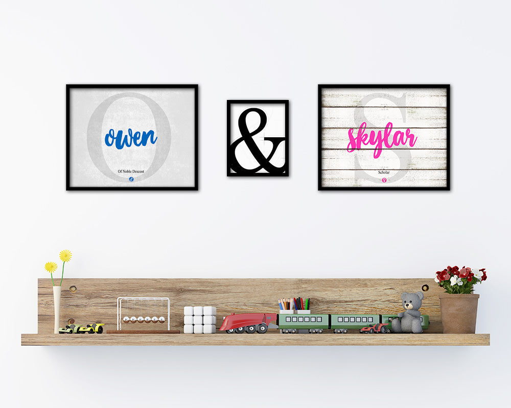 Owen Personalized Bible Name Plate Framed Print Art Kids Baby Room Wall Decor Gifts