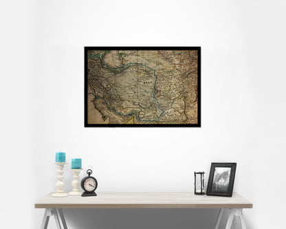 Iran Afghanistan Vintage Map Framed Print Art Wall Decor Gifts