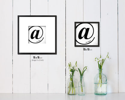 At Sign Punctuation Symbol Framed Print Home Decor Wall Art Teacher Gifts