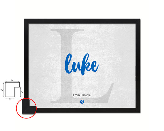 Luke Personalized Bible Name Plate Framed Print Art Kids Baby Room Wall Decor Gifts