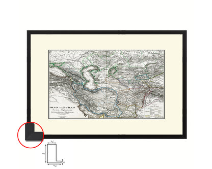 Middle East Iran Iraq Old Map Framed Print Art Wall Decor Gifts