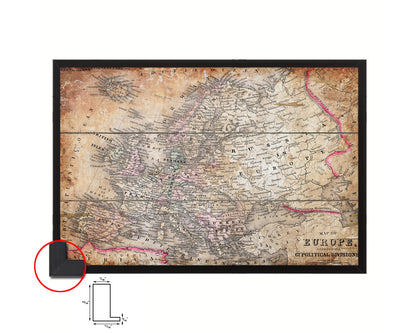 Europe 1870 Antique Map Framed Print Art Wall Decor Gifts