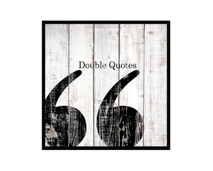 Double Quotes Punctuation Symbol Framed Print Home Decor Wall Art Teacher Gifts